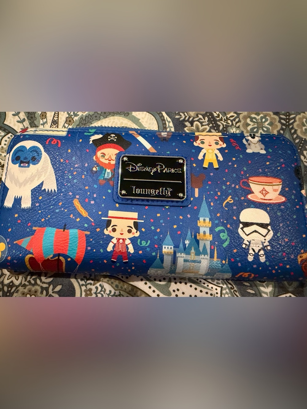 Loungefly Blue Disney Parks Character Confetti Wallet